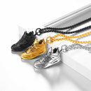U7 Sport Shoe Necklace Stainless Steel Running Shoe Pendant Necklace Gift for Runner Steampunk Men Punk Jewelry Gifts P1186