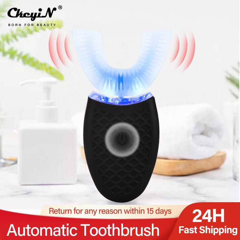 USB Charging Full Automatic Soft Electric Toothbrush Waterproof Sonic Teeth Brush U Shape Teeth Whitening Adult Children