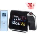 Digitaler Projektions-Wecker Wetterstation mit Temperatur Thermometer Luftfeuchtigkeit Hygrometer/Nachttisch-Aufwachprojektor-Uhr