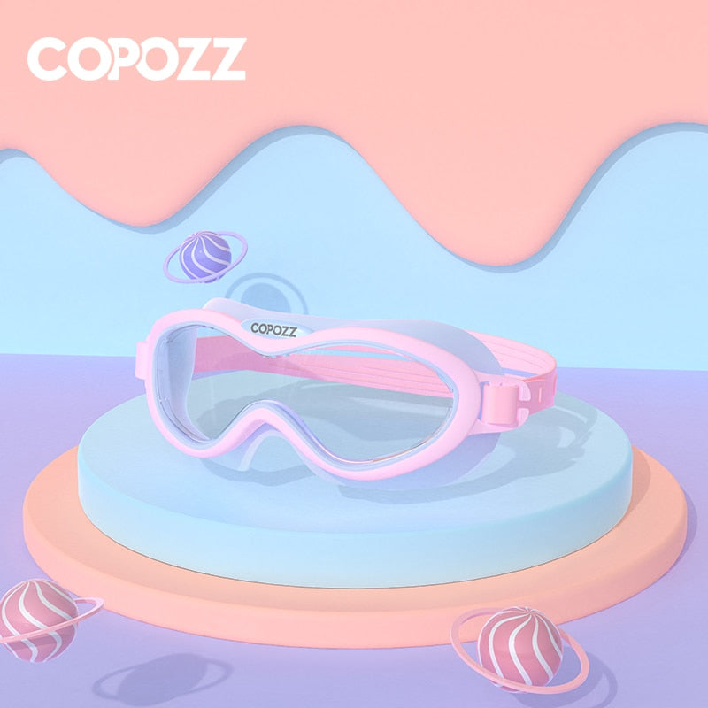 COPOZZ, gafas de natación para niños, antiniebla, impermeables, para niños y adolescentes, marco grande, gafas de natación para niño y niña, gafas de natación de una pieza