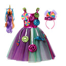 2022 New Fashion Baby Girl Candy Dress Kids Halloween Party Costume Colorful Ball Gown 2-12 Year Children Clothing