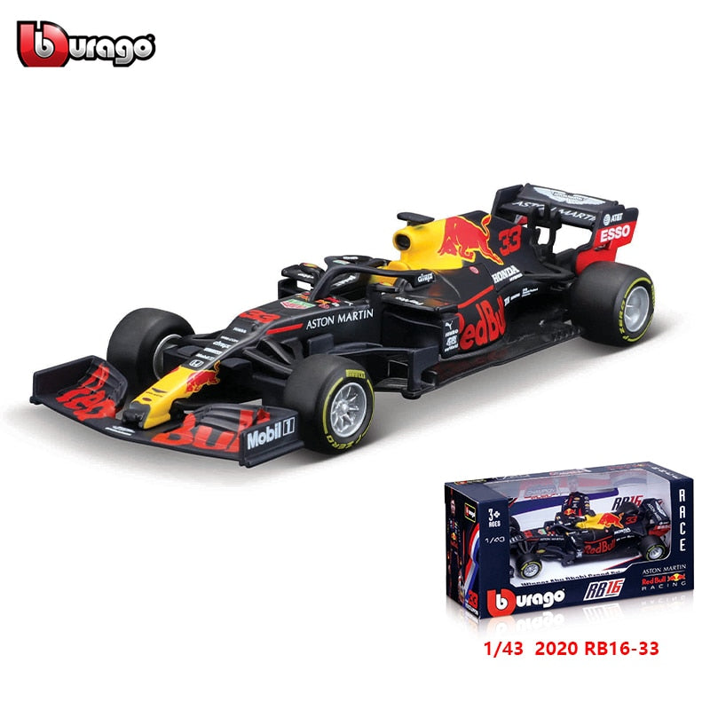 Bburago 1:43 2021 F1 Red Bull Racing RB16B 33 # Verstappen 11 # Sergio Perez Fórmula uno Simulación aleación súper modelo de coche de juguete