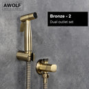 Awolf Rose Gold Hygienic Shower Head Handheld Toilet Bidet Sprayer Set Stainless Steel Shattaf Brass Valve Anal Shower AP2102