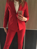 Work Pant Suits OL 2 Piece Set For Women Business Interview Suit Set Uniform Slim Blazer And Pencil Pant Office Lady Suit