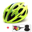 Casco de bicicleta de carretera para hombre y mujer con gafas de sol, cascos deportivos de carreras de bicicleta ultraligeros, casco de ciclismo moldeado integralmente ajustable