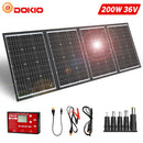 Dokio Black Solar Panels 200W 18V China Foldable 12V Controller Panels Solar Battery Charge Motorhome RV Car 18V