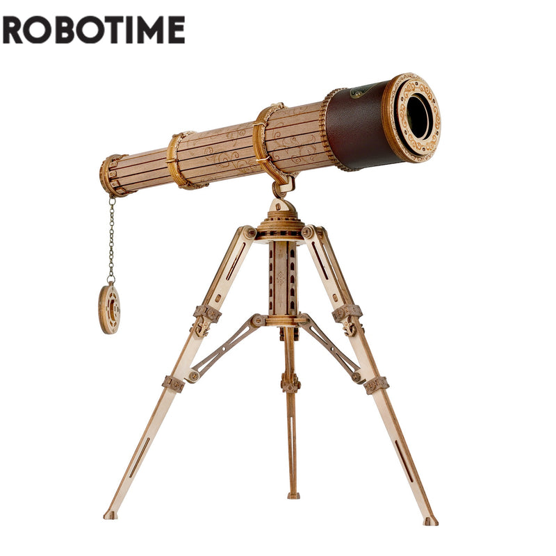 Robotime Rokr 1:1 DIY 314pcs Telescopic Monocular Telescope Wooden Model Building Kits Assembly Toy Gift for Children Adult