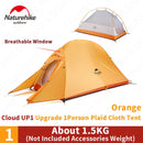 Naturehike Cloud Up, tienda de campaña mejorada para exteriores, para una sola persona, 20D de silicona, 1,2 kg, tienda ultraligera, portátil, para acampar, senderismo, playa