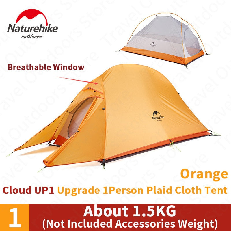 Naturehike Cloud Up Upgrade Campingzelt Outdoor Einzelperson 20D Silikon 1,2 kg Ultraleichtes Zelt Tragbares Camping Wandern Strand