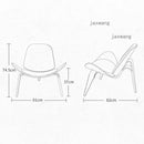 Nordic Solid Wood Backrest Living Room Chairs Lazy Leisure Armchair Household Furniture Modern Leather Single Sofa Shell Chair
