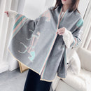 Luxury Winter Cashmere Scarf Women 2022 Design Warm Pashmina Blanket Horse Scarves Female Shawl Wraps Thick Foulard Bufanda
