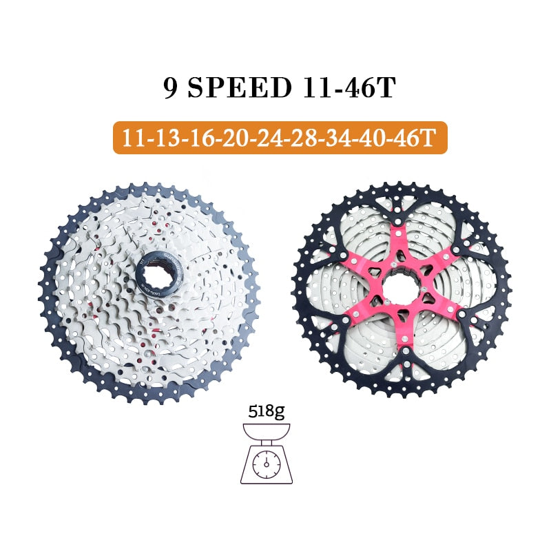 Sunshine bicicleta de montaña 8 9 10 11 12 velocidades Velocidade bicicleta Cassette MTB rueda libre piñón 36T 40T 42T 46T 50T 52T para SHIMANO