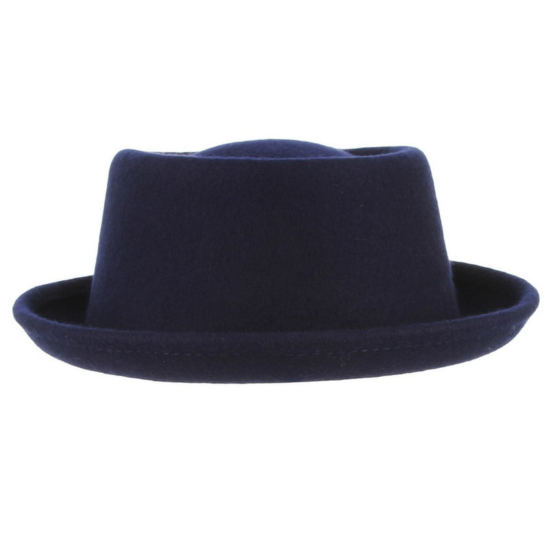 GEMVIE Classic 100% Wolle Weicher Filz Pork Pie Hut Fedora für Herren Damen Herbst Winter Wollhut Gebogener Krempe Herren Kleid Hüte