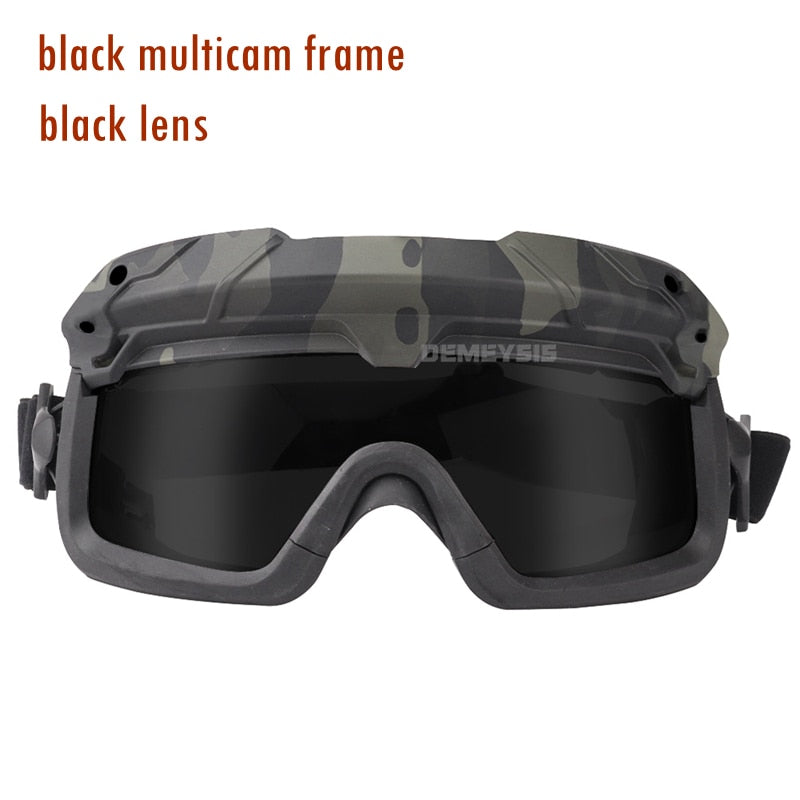 Tactical Airsoft Paintball Goggles Windproof Anti Fog CS Wargame Hiking Protection Goggles Fits for Tactical Helmet