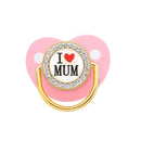 9 Farben Schnuller Babyparty Geschenk Bling Baby Dummy Silikon BPA frei Säuglingsnippel Neugeborene Schnuller für Babys Ich liebe Mama Papa