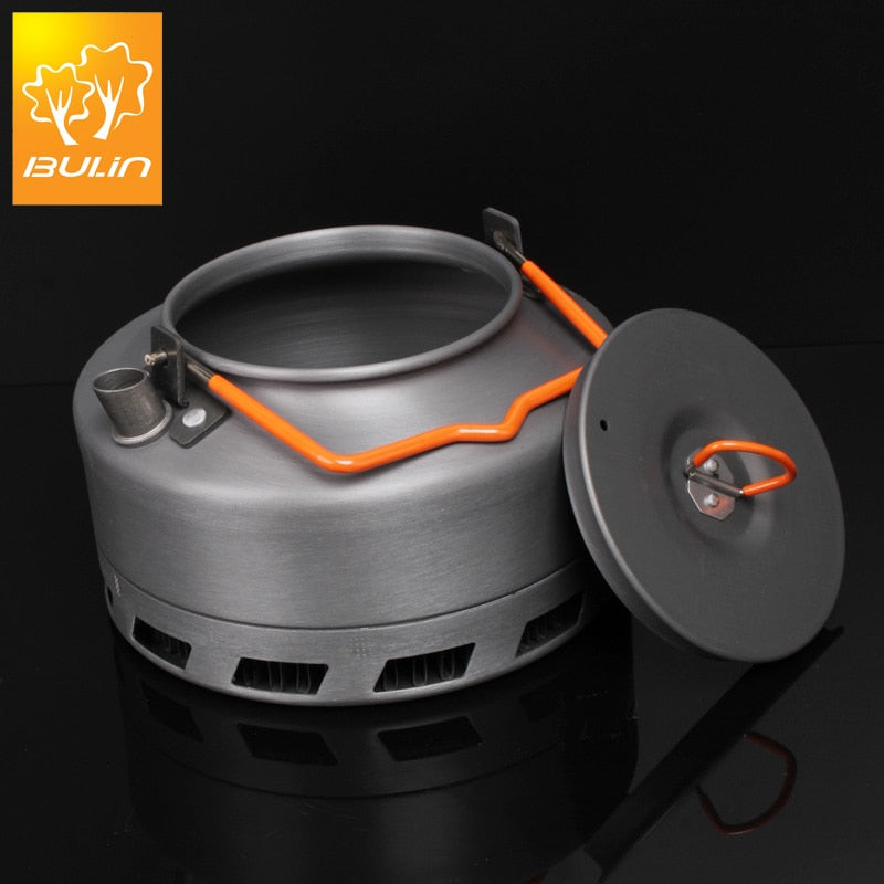 1.1L/1.6L Portable Ultralight Outdoor Camping Tableware Hiking Collector Heat Ring Water Kettle Teapot Coffee Pot