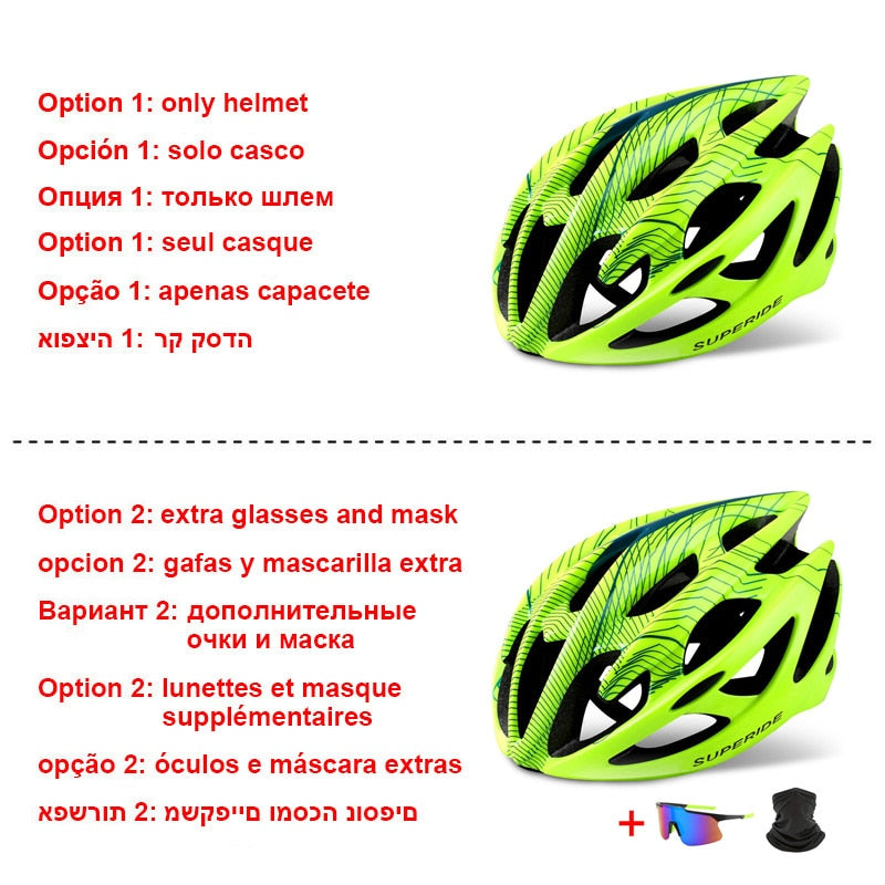 SUPERIDE Outdoor Road Bike Mountain Bike Helmet with Rearlight Ultralight DH MTB Bicycle Helmet Sports Riding Cycling Helmet