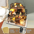 Cutebee DIY DollHouse Kit Wooden Doll Houses Forest Teashop With Furniture Kit Toys for Children Christmas Gift