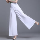 High Waist Chiffon Wide Leg Pants Women 2021 Summer Korean Pleated Pants Solid Loose Black Pants Long Trousers Women