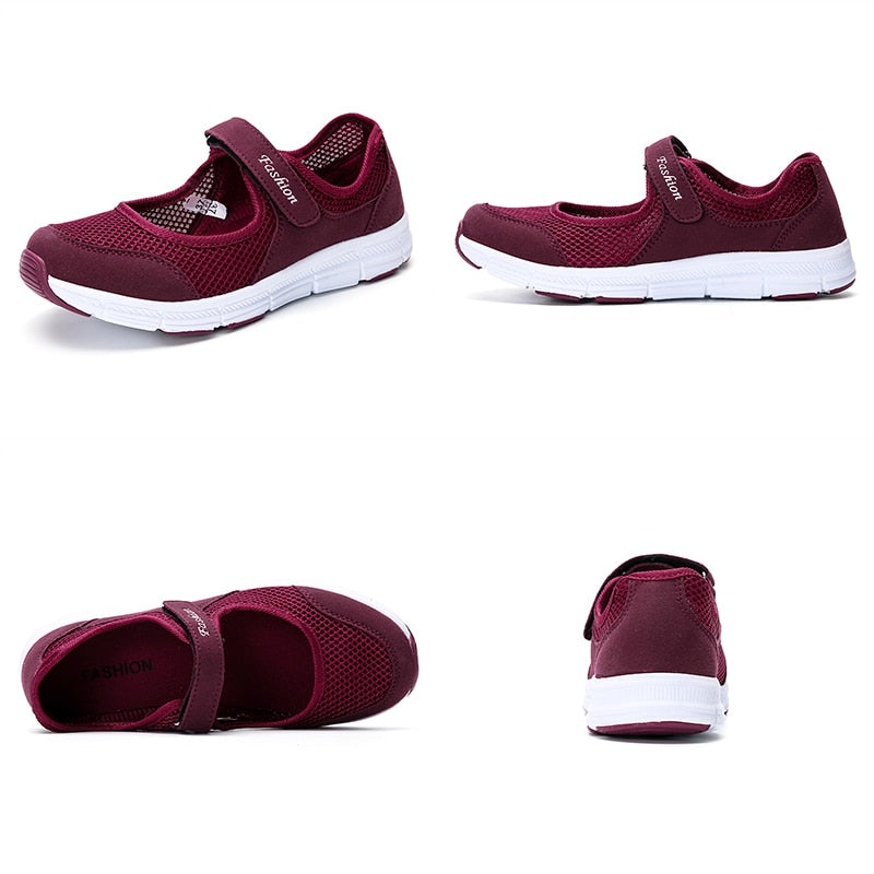 Zapatos planos de malla ultraligera para mujer, zapatos casuales Mary Jane poco profundos, zapatos cómodos para caminar, zapatillas de tenis para mujer de talla grande