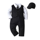 Baby Boys Gentleman Outfits Suits Clothing Spring and Autumn Children One-Piece Rompers Jacket Hat Suit Baby Boy Clothes
