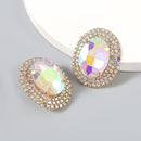 Pauli Manfi New Fashion Women Rhinestone Multicolor Earrings Elegant Ladies Personality Super Large Stud Earrings