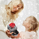 Mothers Day Natural Eternal Rose Jewelry Box /w 100 Languages Love Necklace Preserved Flowers Proposal Ring Case Gifts for Her