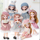 New 12 Inch 22 Movable Joints BJD Doll 31cm 1/6 Makeup Dress Up Cute Brown Blue Eyeball Dolls with Fashion Dress for Girls Toy