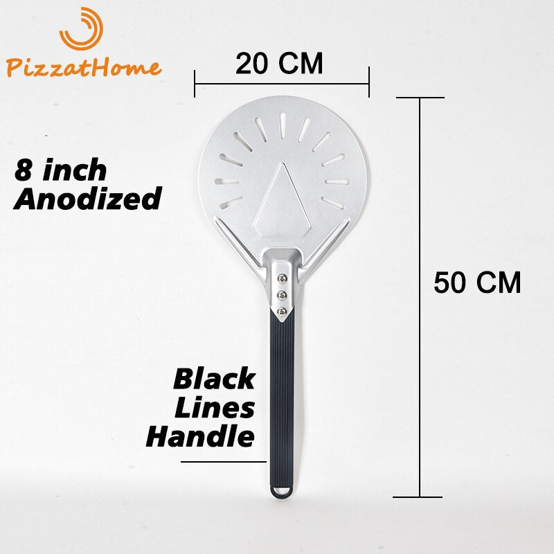 PizzAtHome 7/ 8/ 9 Inch Perforated Pizza Turning Peel Pizza Shovel Aluminum Pizza Peel Paddle Short Pizza Tool Non-Slip Handle