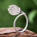 Anillo de oro de 18 quilates de Plata de Ley 925 auténtica de Lotus Fun, joyería fina hecha a mano de cristal Natural, anillos de flores de lirio de los valles para mujer