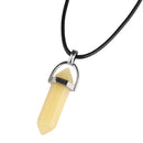 LFPU Natural Stone Pendant Bullet Shape Healing Point Crystal Stone Pendant Necklace Women Jewelry
