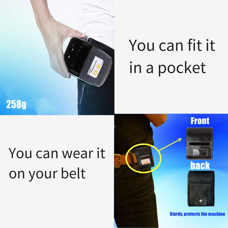 Tragbarer Mini-Drucker Kabellos Bluetooth-Belege Thermodrucker Handy 58 mm Android IOS PC Pocket Bill Makers Impresora