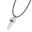 LFPU Natural Stone Pendant Bullet Shape Healing Point Crystal Stone Pendant Necklace Women Jewelry