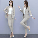 2021 Autumn New Suit Jacket Suspender Pants Three-piece Women&