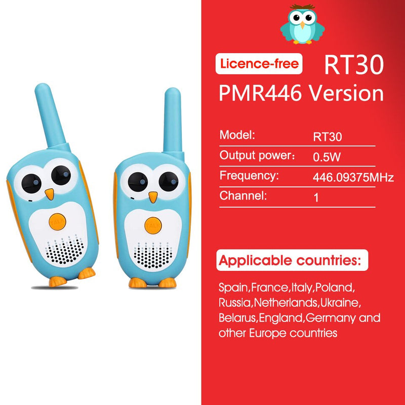 Retevis RT30 Walkie Talkie Kids 2pc Cartoon Owl Children&