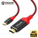 QGeeM USB C auf HDMI 4K 60Hz Kabel USB Typ C auf HDMI Adapter USB-C HDMI Thunderbolt 3 Konverter für MacBook Huawei Samsung S10