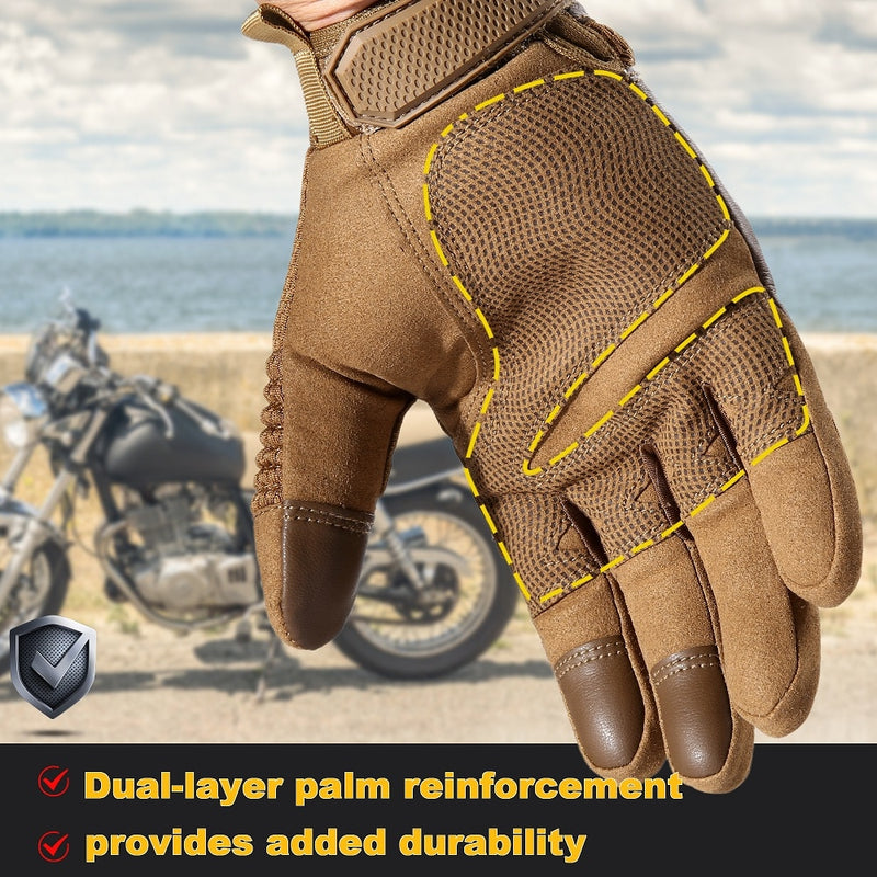 Guantes tácticos de cuero PU pantalla táctil carcasa dura guante de dedo completo ejército militar combate Airsoft conducción bicicleta mitones hombres