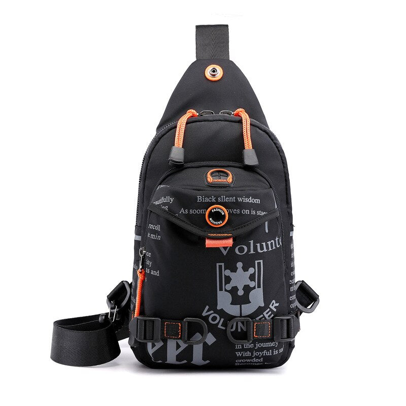 Nylon Men Cross Body Chest Bag Messenger Pack Small Rucksack Knapsack Travel Casual Male One Shoulder Side Bags Sling Backpack