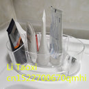 Organizador de maquillaje de plástico de sobremesa Lisptick/brocha de maquillaje/esmalte de uñas/organizador de cosméticos caja de maquillaje de almacenamiento transparente para mujer