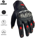 Guantes de motocicleta SOMAN, guantes de cuero de fibra de carbono para montar en Moto, guantes de protección para motocicleta para hombre, guantes de Motocross, Moto Luvas MG19