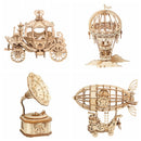 Robotime New Arrival DIY 3D Gramophone Box,Pumpkin Cart Wooden Puzzle Game Assembly Popular Toy Gift for Children Adult TG408