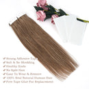 AW Tape In Human Hair Straight Extensions Black Brown Invisible Seamless None Remy Skin Weft European Natural Hair Extension