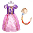 Girls Rapunzel Dress Kids Summer Tangled Fancy Princess Costume Children Disguise Birthday Carnival Halloween Party Clothes 2-8T