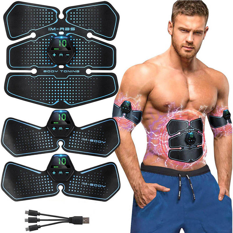 Estimulador muscular abdominal con pantalla LCD para hombres/mujeres EMS Abs Trainer gimnasio en casa entrenamiento ejercicio vibración Fitness masajeador