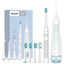 Fairywill-cepillo de dientes eléctrico sónico y hilo dental de agua, carga USB, resistente al agua, 5 modos, 3 cabezales de cepillo, cepillos de dientes, limpiador de dientes