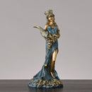 ERMAKOVA Large Size Resin Blinded Greek Wealth Goddess Fortuna Figurine Plouto Lucky Fortune Sculpture Office Gift Home Decor
