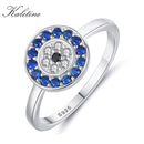 KALETINE Pure 925 Sterling Silver Rings For Women  Lucky Evil Eye Charm Blue CZ Finger Gold Rings Men Engagement Wedding Jewelry