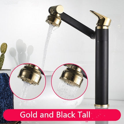 Tuqiu Multifunction Bathroom Faucet Gold Sink Faucet Hot Cold Water Mixer Crane Antique Bronze Deck Mounted Universal Water Taps