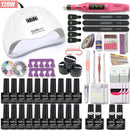 Juego de manicura, Kit de uñas acrílicas con lámpara de uñas de 120/54W, elige esmalte de uñas de Gel, juego de arte de uñas, máquina de manicura, todo para manicura