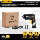 DEKO DKCS3.6O1 Cordless Electric Screwdriver Rechargeable Power battery Screwdriver Twistable Handle LED Torch Power Tool